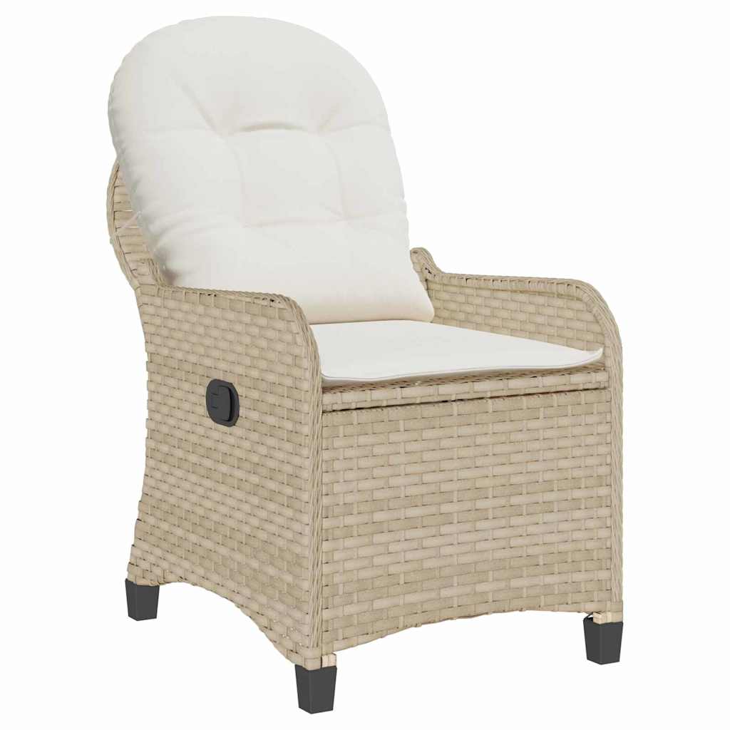 Recliner Chair Beige 56 x 66 x 95cm Poly Rattan